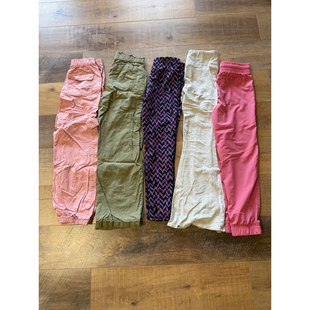 Girls Size 8 Pants Lot 5pc Old Navy Jumping Beans SO Cargo Jogger Flare Leggings